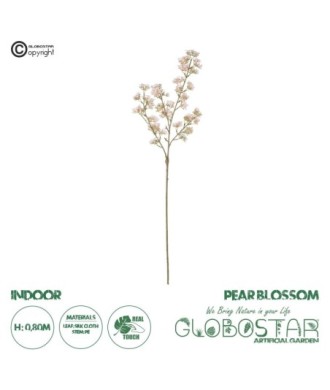 GloboStar® Artificial Garden PINK PEAR BLOSSOM BRANCH 21295 Τεχνητό Διακοσμητικό Κλαδί Αχλαδίας Ρόζ Y80cm